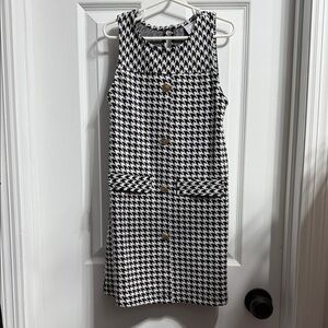 Zara Black and White Houndstooth Mini Dress